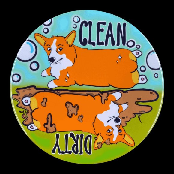 Tricolor Pembroke Welsh Corgi Dishwasher Magnet - Picture 3 of 6
